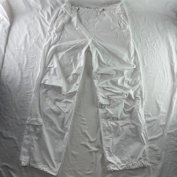 Garage Pants - Garage White Parachute Cargo Pants Womens XS Streetwear Utility Y2k Gorpcore